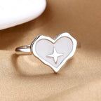 Zahle2 get 3 !!!! Modische Ringe mit geometrischem offenem Design, glänzender schwarzer/weißer Epoxidharz-Rundscheibe und trendigem goldfarbenem Akzent – das perfekte Geschenk. Bild ändert sich links oben - Warenkorb rechts unten scrollen