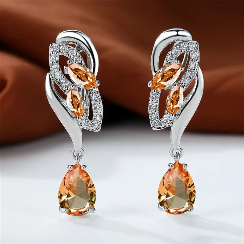 Regenbogensteinohrringe in Silber mit Clipverschluß - verschiedene Farben - Zahle2 get 3!