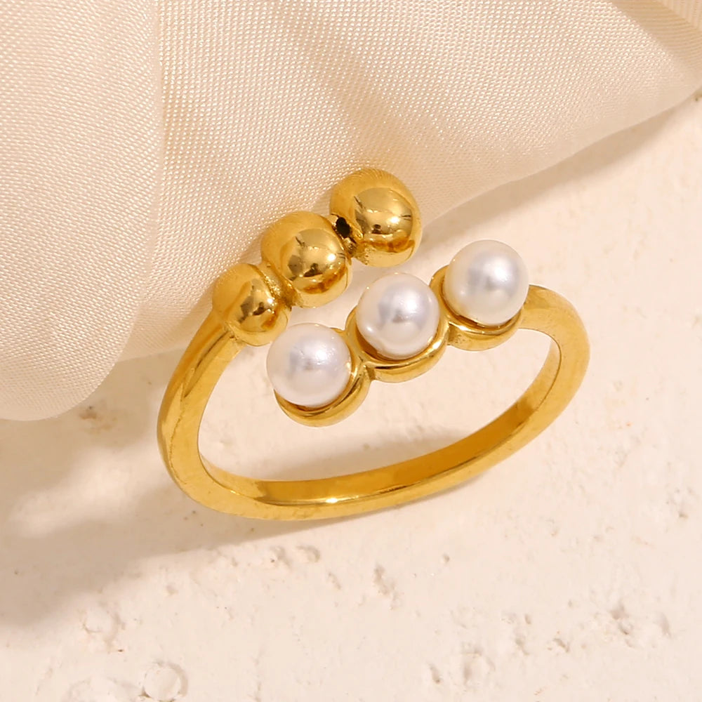 Cocktailring - Ring offen 18k Vergoldung und Zirkoniastein - verschiedene Varianten