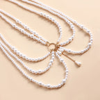 Eleganter Taillengürtel mit Imitationsperlen und Quasten