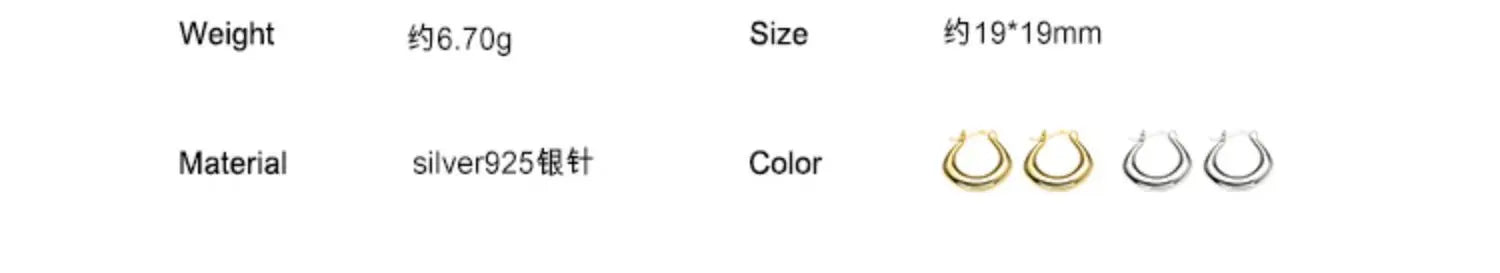 Creolen Sterlingsilber-Ohrringe im leichten Luxus-Stil, einfach, elegant, edel, exquisit und modisch auf höchstem Niveau