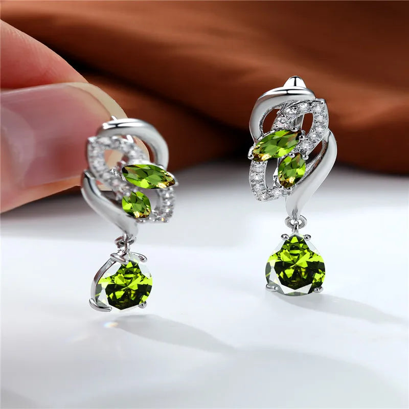 Regenbogensteinohrringe in Silber mit Clipverschluß - verschiedene Farben - Zahle2 get 3!