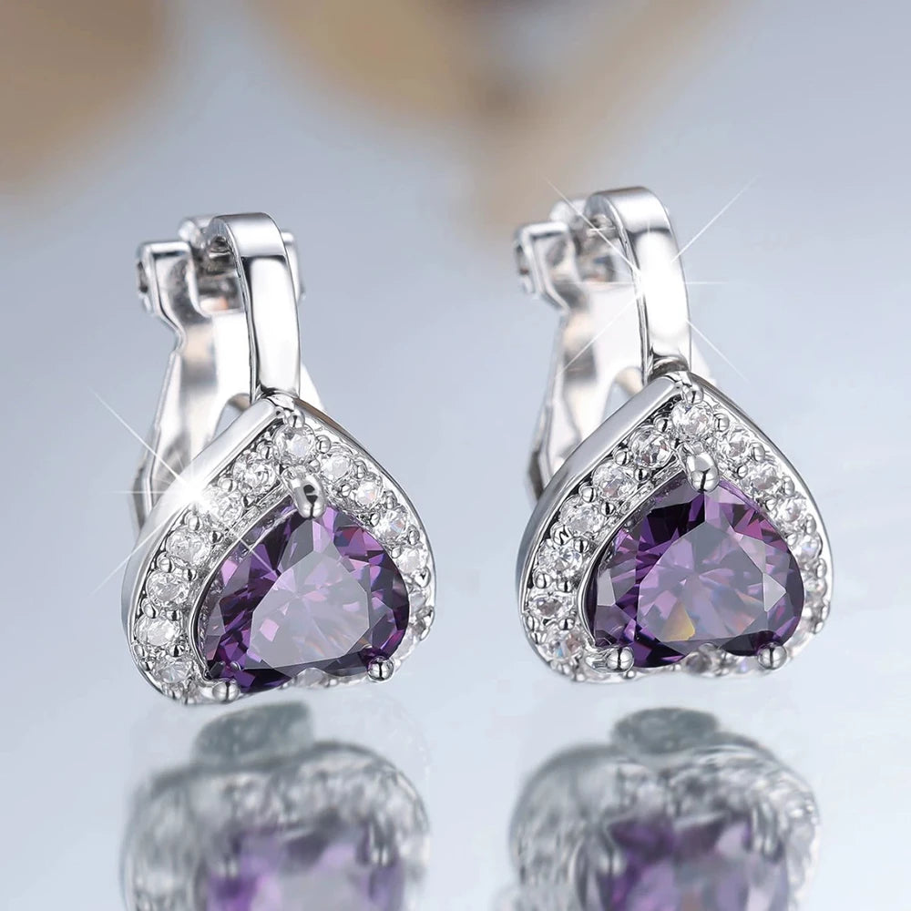 Clip-Ohrringe mit Zirkonia vergoldet und verschiedene Farben