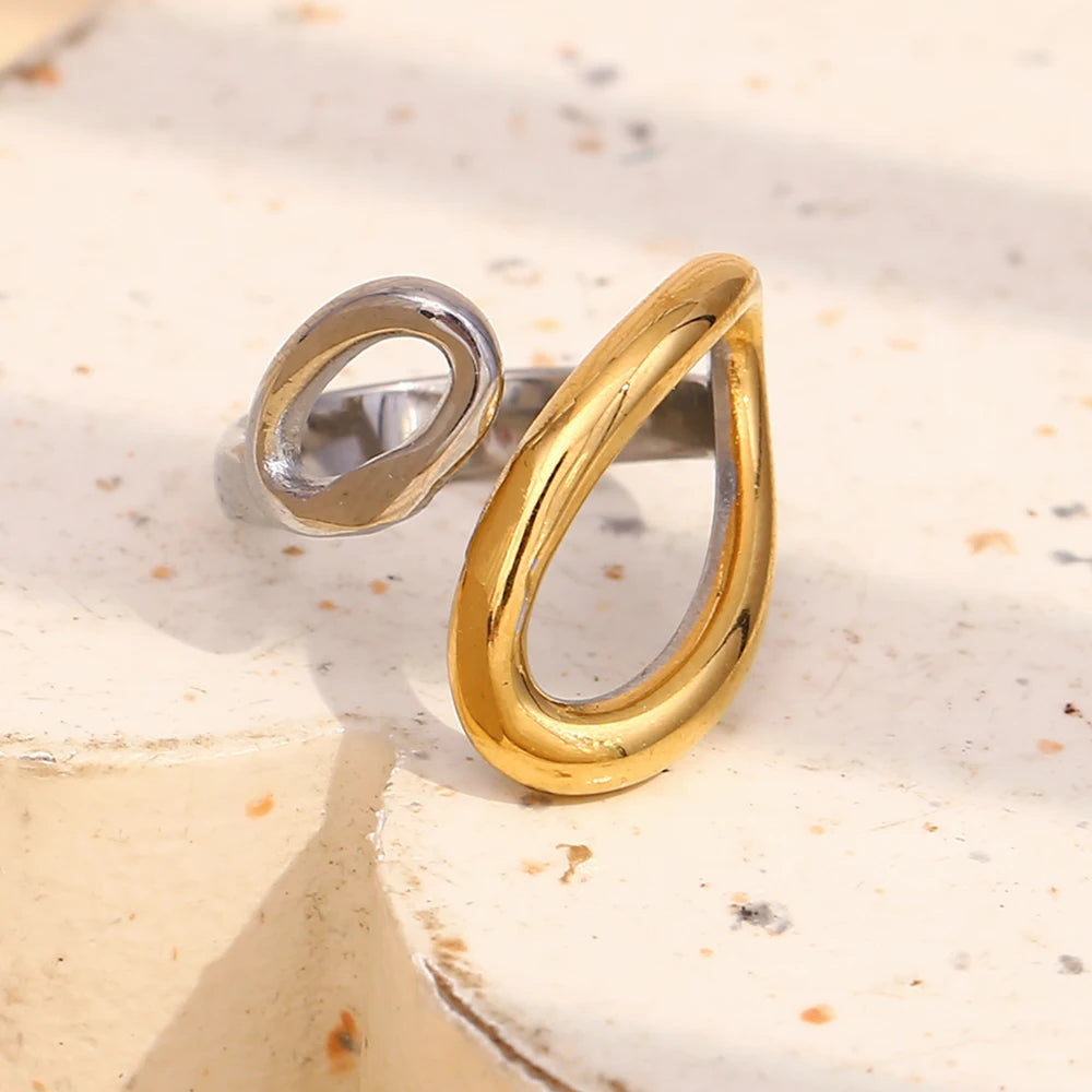 Cocktailring - Ring offen 18k Vergoldung und Zirkoniastein - verschiedene Varianten