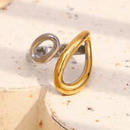 Cocktailring - Ring offen 18k Vergoldung und Zirkoniastein - verschiedene Varianten