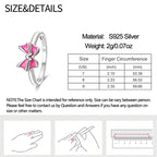 Original 925er Sterlingsilber, rosa herzförmige Kronenringe - Teil2