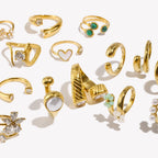 Cocktailring - Ring offen 18k Vergoldung und Zirkoniastein - verschiedene Varianten