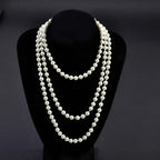 1920er Jahre Perlenkette – Modische Imitationsperlen im Gatsby-Stil, Vintage-Schmuck und Kostüm-Accessoire