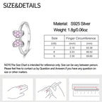 Original 925er Sterlingsilber, rosa herzförmige Kronenringe - Teil2