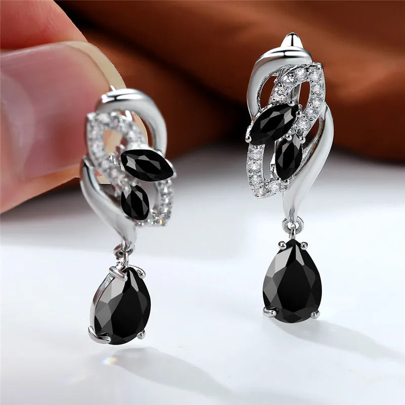 Regenbogensteinohrringe in Silber mit Clipverschluß - verschiedene Farben - Zahle2 get 3!