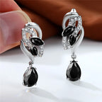 Regenbogensteinohrringe in Silber mit Clipverschluß - verschiedene Farben - Zahle2 get 3!