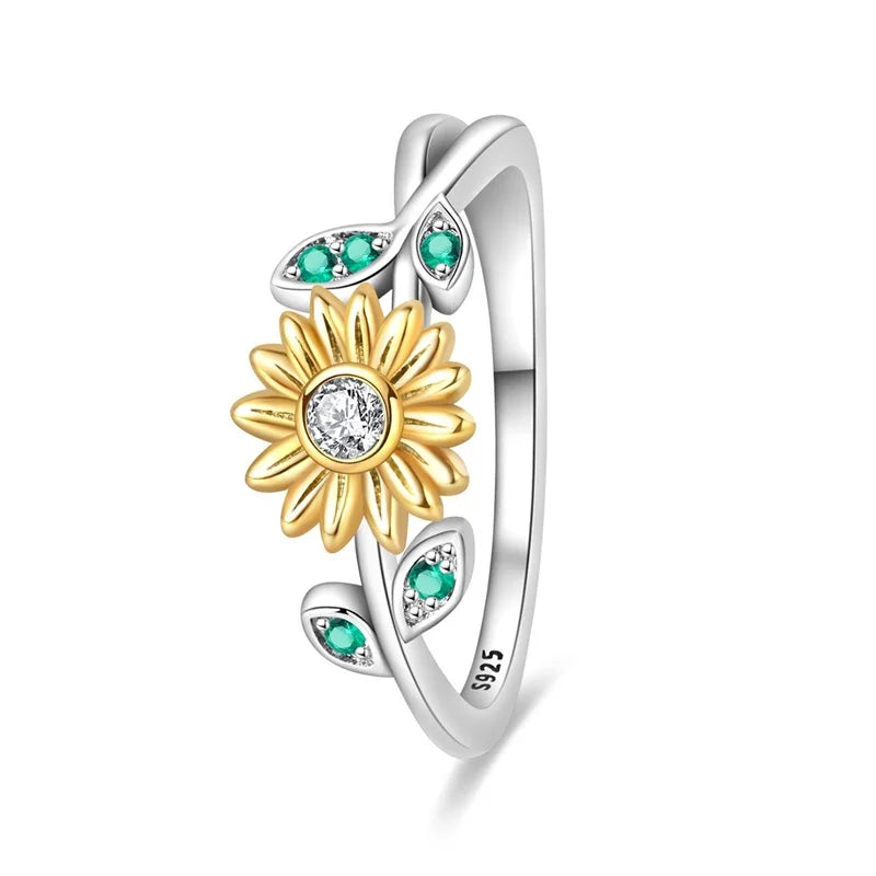 Original 925er Sterlingsilber, rosa herzförmige Kronenringe