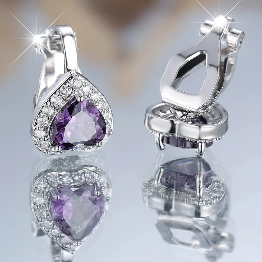 Clip-Ohrringe mit Zirkonia vergoldet und verschiedene Farben