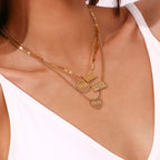 11:11 Rechteckige Halskette mit Anhängerplatte 18k vergoldet