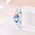 Original 925er Sterlingsilber, rosa herzförmige Kronenringe - Teil2