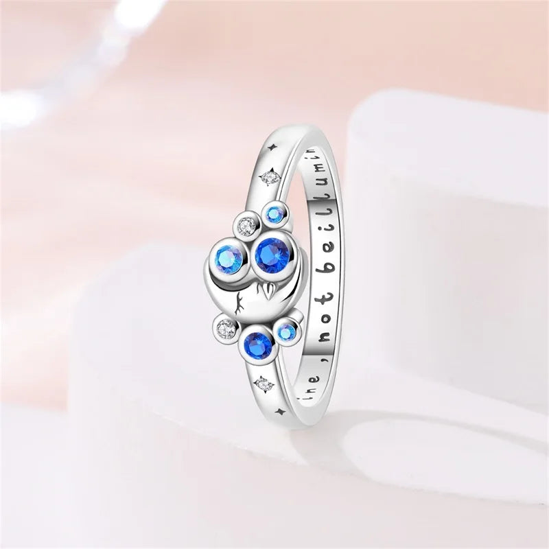 Original 925er Sterlingsilber, rosa herzförmige Kronenringe