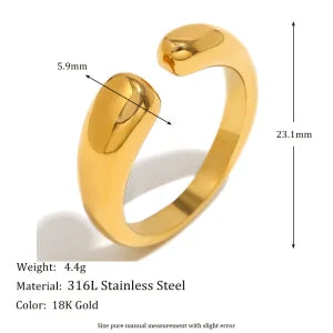 Cocktailring - Ring offen 18k Vergoldung und Zirkoniastein - verschiedene Varianten