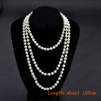 1920er Jahre Perlenkette – Modische Imitationsperlen im Gatsby-Stil, Vintage-Schmuck und Kostüm-Accessoire