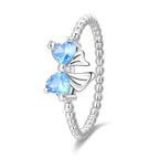 Original 925er Sterlingsilber, rosa herzförmige Kronenringe - Teil 1