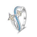 Original 925er Sterlingsilber, rosa herzförmige Kronenringe - Teil 1