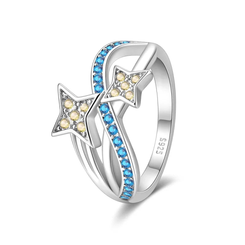 Original 925er Sterlingsilber, rosa herzförmige Kronenringe