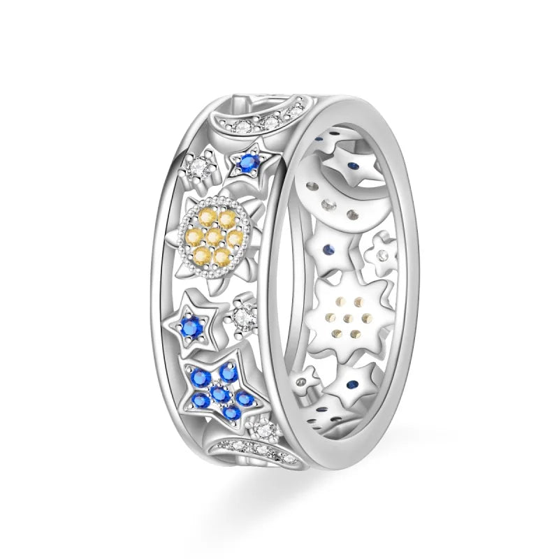 Original 925er Sterlingsilber, rosa herzförmige Kronenringe