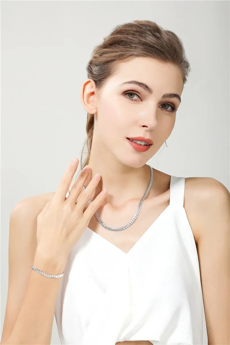 18K Gold und Silber verschiedene Längen Halsketten