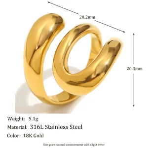 Cocktailring - Ring offen 18k Vergoldung und Zirkoniastein - verschiedene Varianten