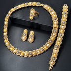 Luxus-Schmuckset für Damen im Dubai-Stil – Elegante Perlen-Halskette mit passendem Armband, Ring und Ohrringen