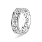 Original 925er Sterlingsilber, rosa herzförmige Kronenringe - Teil 1