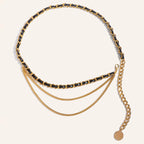 Modische mehrlagige Metall-Taillenkette für Damen, vielseitig einsetzbar als Gürtel- oder Kleid-Accessoire – ideal für trendige und elegante Outfits.