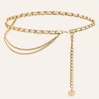 Modische mehrlagige Metall-Taillenkette für Damen, vielseitig einsetzbar als Gürtel- oder Kleid-Accessoire – ideal für trendige und elegante Outfits.