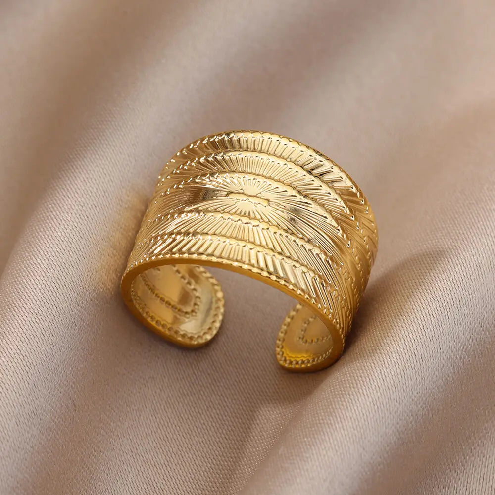 Edelstahl Ringe für Frauen in Goldfarbe – Nie Verblassend, Luxus Klassisch - limitiert - 316L